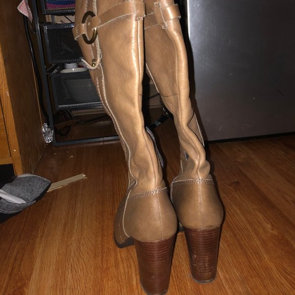 Tan, Leather Heeled Boots - Picture 5 of 8